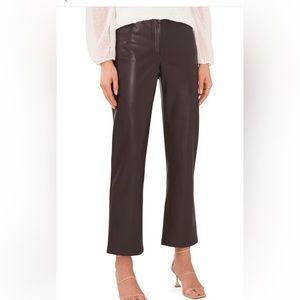 Halogen faux leather pants espresso color Womens Sz 16